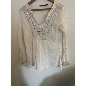 Magazine White Top Cotton Size L